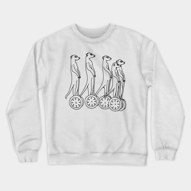 Meerkat on segway lines Crewneck Sweatshirt by Reujken